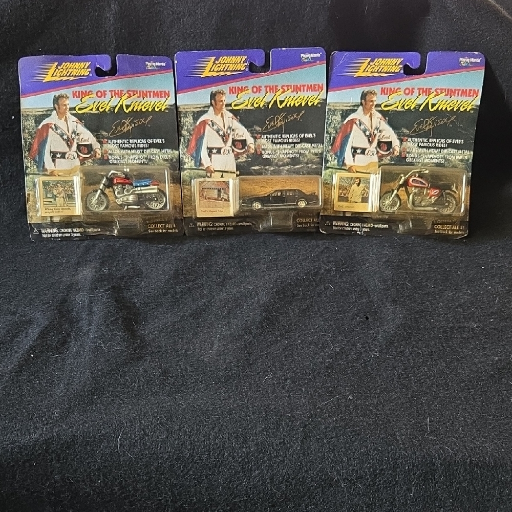 Johnny Lightning- Evel Knievel- Blue, Red, White